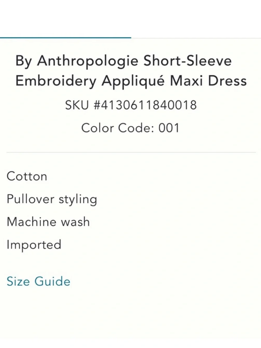 Anthropologie Black Midi Dress with White Leaf Embroidery - Picture 4 of 8